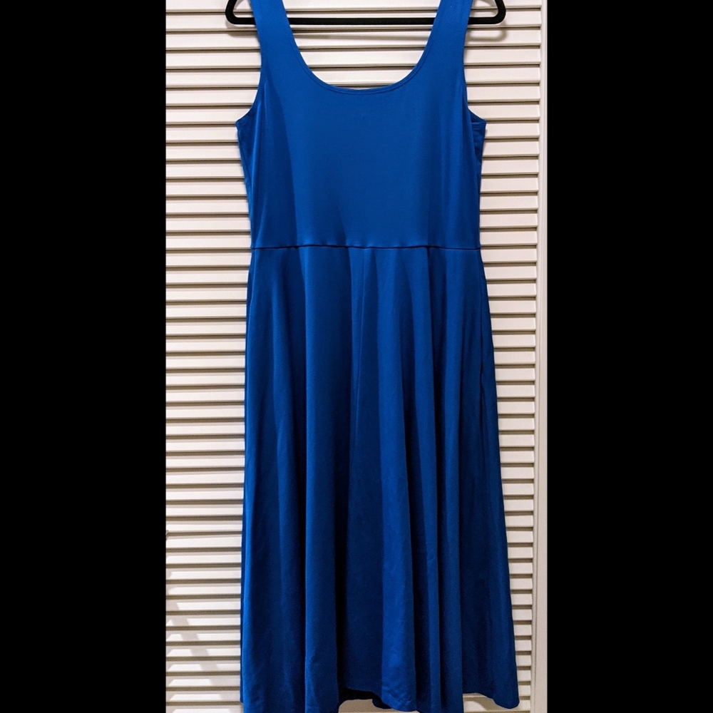 NWT Alfani Deco Breeze Fit&Flair Blue Dress L
